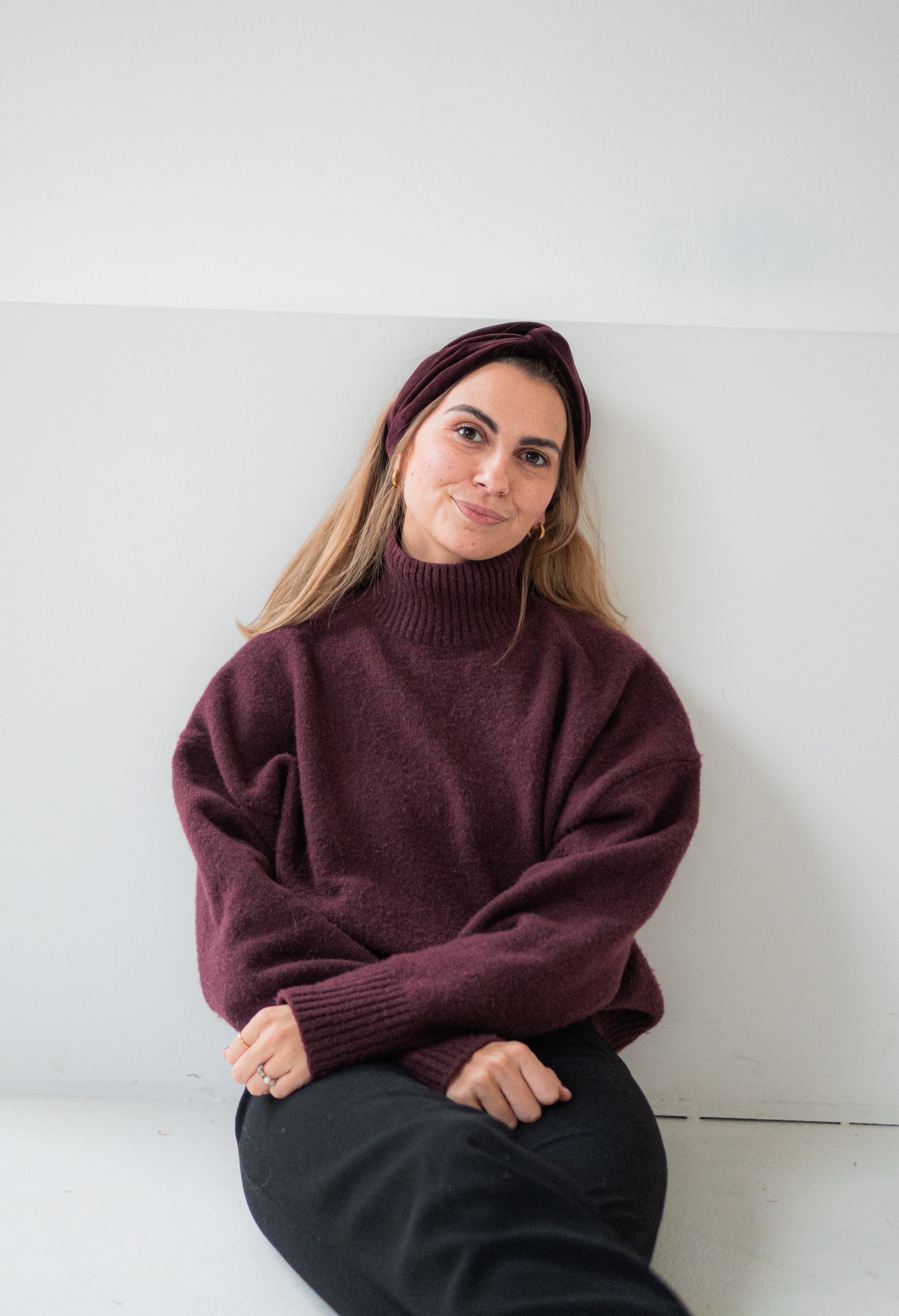 Bio Drahthaarband Samt - burgundy