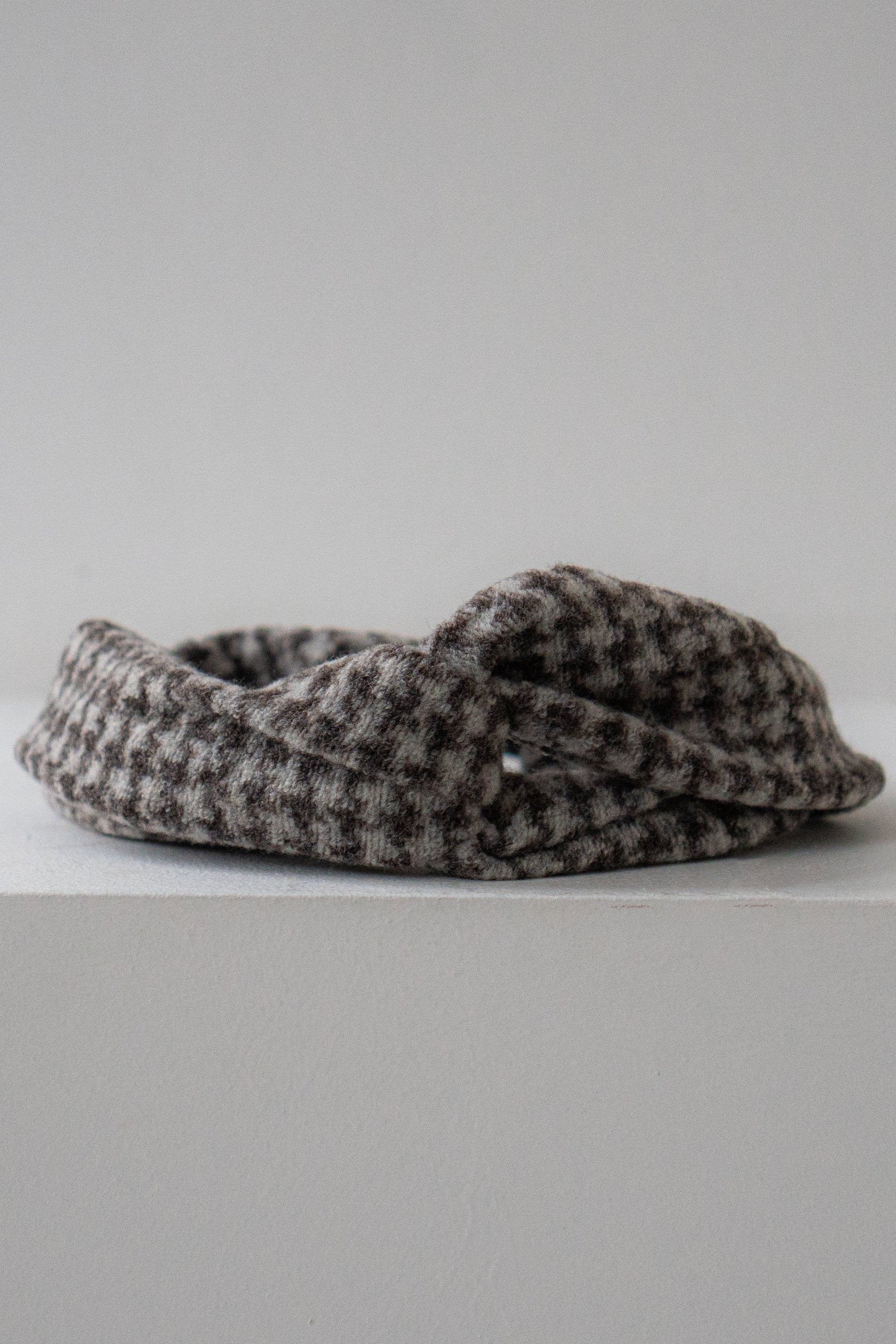 Zero waste Drahthaarband - houndstooth grey